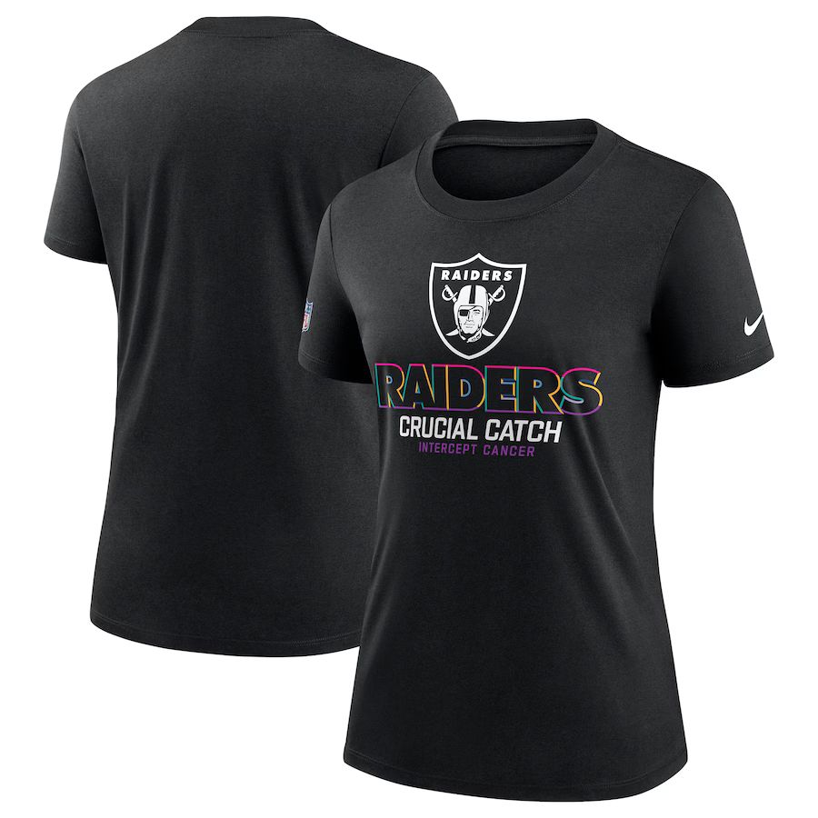 Women Oakland Raiders 2024 Nike NFL black T shirts ->nfl t-shirts->Sports Accessory